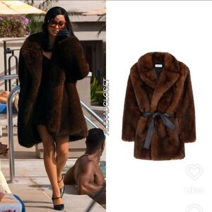 Luxury Black Faux Fur Vintage Coat